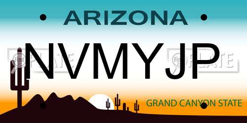 NVMYJP Arizona License Plate