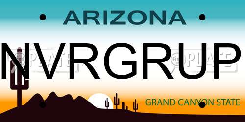 NVRGRUP Arizona License Plate