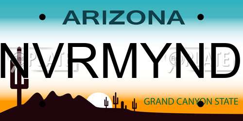 NVRMYND Arizona License Plate