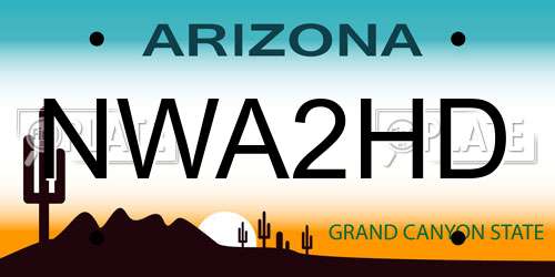NWA2HD Arizona License Plate