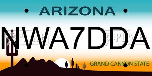 NWA7DDA Arizona License Plate