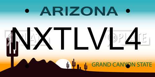 NXTLVL4 Arizona License Plate