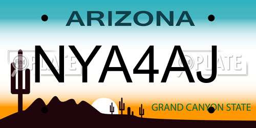 NYA4AJ Arizona License Plate