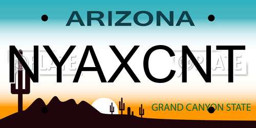 NYAXCNT Arizona License Plate