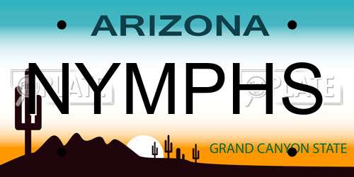 NYMPHS Arizona License Plate