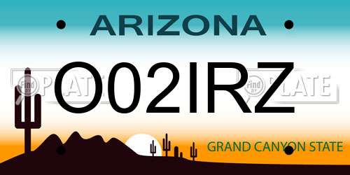O02IRZ Arizona License Plate