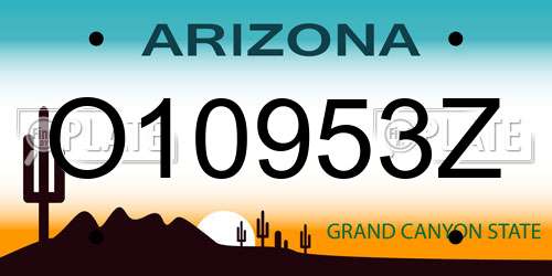 O10953Z Arizona License Plate