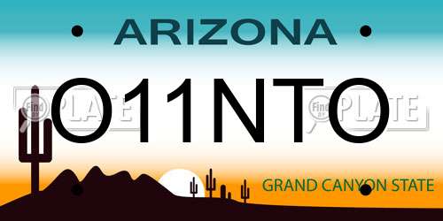 O11NTO Arizona License Plate