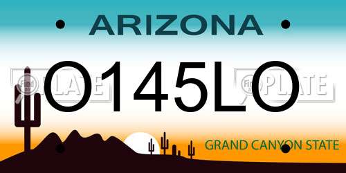 O145LO Arizona License Plate