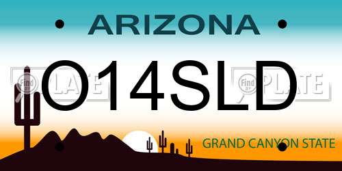 O14SLD Arizona License Plate