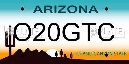 O20GTC Arizona License Plate