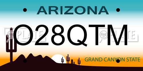 O28QTM Arizona License Plate