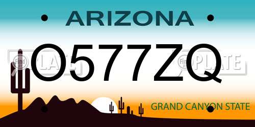 O577ZQ Arizona License Plate