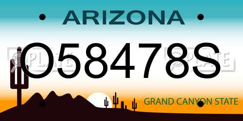 O58478S Arizona License Plate