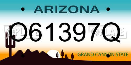 O61397Q Arizona License Plate