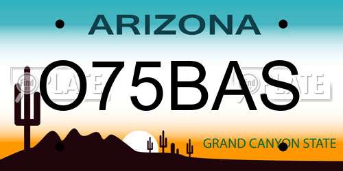 O75BAS Arizona License Plate