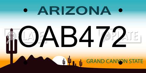 OAB472 Arizona License Plate