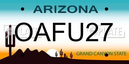 OAFU27 Arizona License Plate
