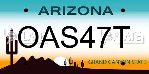 OAS47T Arizona License Plate