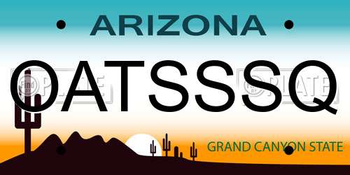 OATSSSQ Arizona License Plate