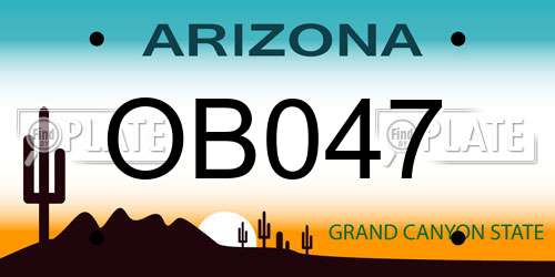 OB047 Arizona License Plate