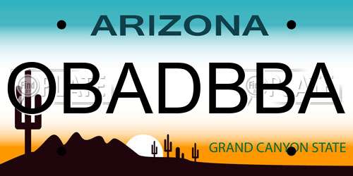 OBADBBA Arizona License Plate