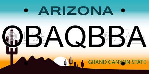 OBAQBBA Arizona License Plate