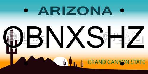 OBNXSHZ Arizona License Plate