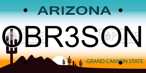 OBR3SON Arizona License Plate