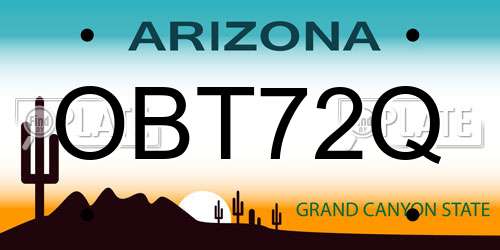 OBT72Q Arizona License Plate