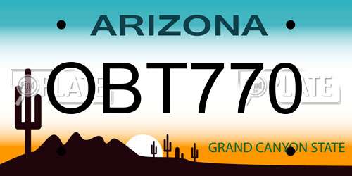OBT770 Arizona License Plate
