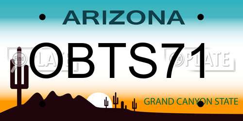 OBTS71 Arizona License Plate