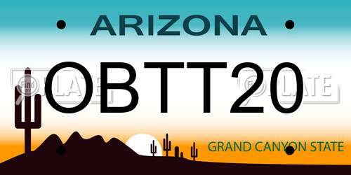OBTT20 Arizona License Plate