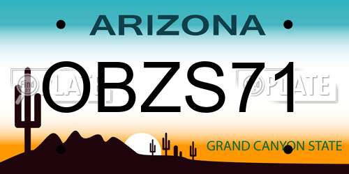 OBZS71 Arizona License Plate