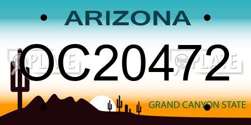 OC20472 Arizona License Plate
