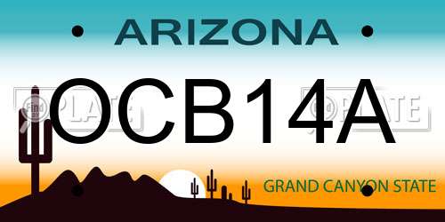 OCB14A Arizona License Plate