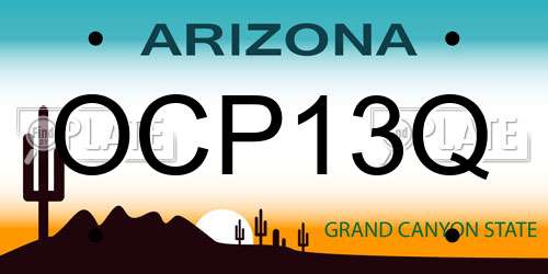 OCP13Q Arizona License Plate