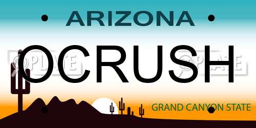 OCRUSH Arizona License Plate