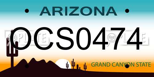 OCS0474 Arizona License Plate