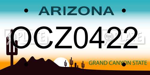 OCZ0422 Arizona License Plate
