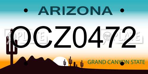 OCZ0472 Arizona License Plate