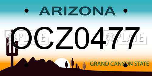 OCZ0477 Arizona License Plate