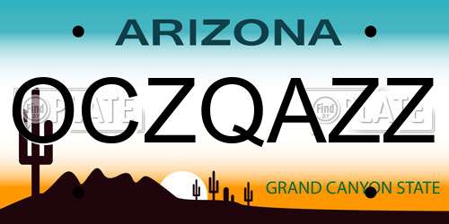 OCZQAZZ Arizona License Plate