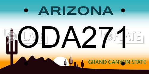 ODA271 Arizona License Plate