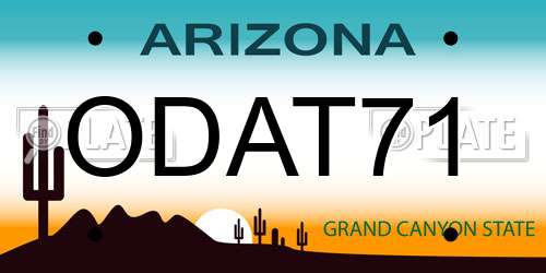 ODAT71 Arizona License Plate