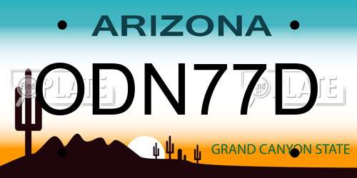 ODN77D Arizona License Plate