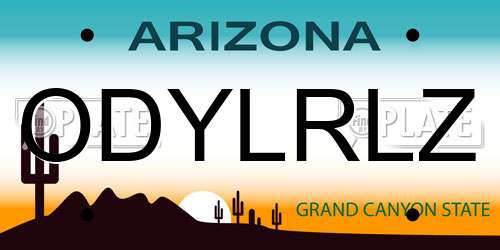 ODYLRLZ Arizona License Plate