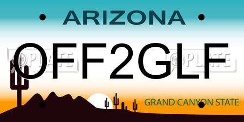 OFF2GLF Arizona License Plate