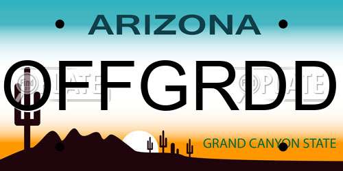 OFFGRDD Arizona License Plate