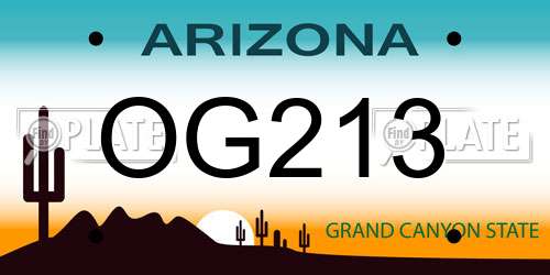 OG213 Arizona License Plate